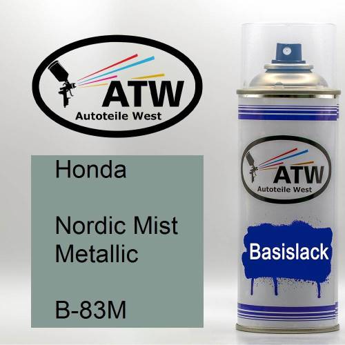 Honda, Nordic Mist Metallic, B-83M: 400ml Sprühdose, von ATW Autoteile West.